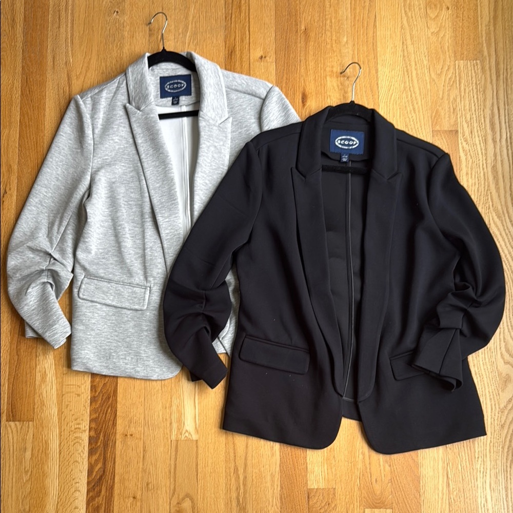 Scoop NYC Black and Gray Blazers for Business Casual Elegance
